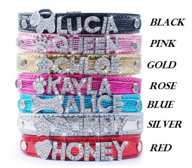 Personalized Dog Collars -Rhinestone Charms